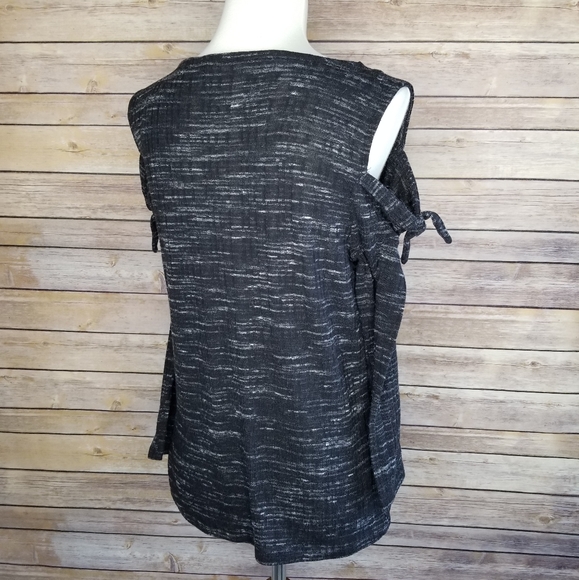 Rag & Bone Cold Shoulder 3/4 Sleeve Charcoal Top - Picture 3 of 6
